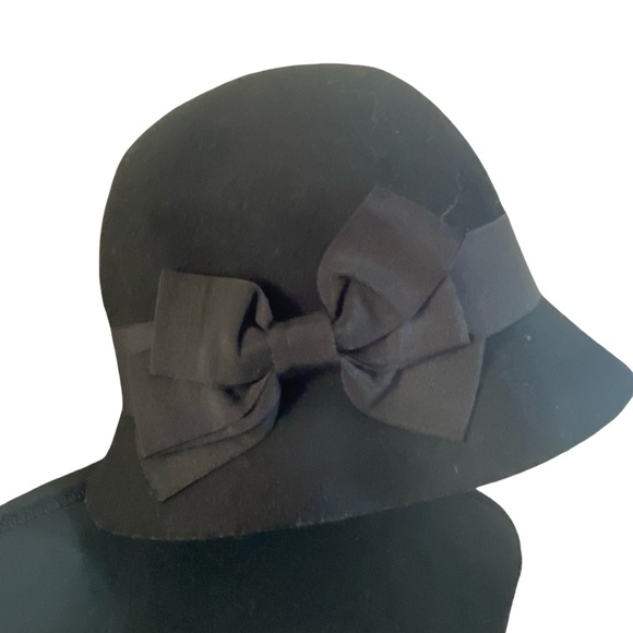 San Diego Hat Co.-Womens Wool Elegant Feminine Black Bow Evening Hat - Picture 1 of 13